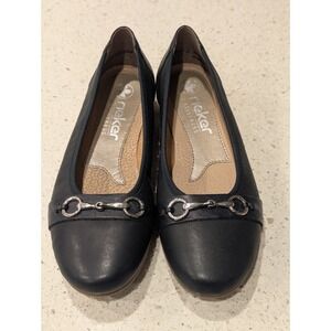 New! Rieker Womens Ballet Flat‎ Blue Horsebit Comfort Shoe Size 37 US 6 L9360-14